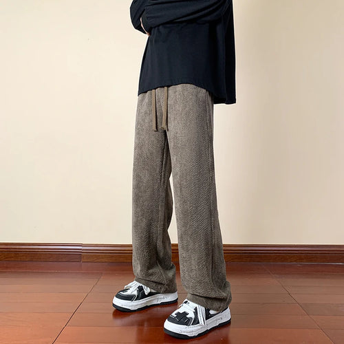 2024 New Autumn Mens Corduroy Pants Streetwear Casual Straight Sweatpant Jogger Hombre M-5XL
